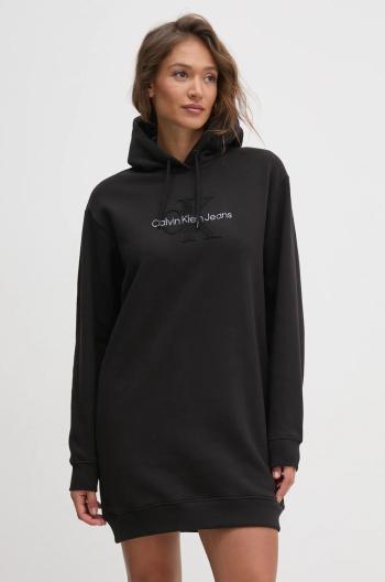 Bavlnené šaty Calvin Klein Jeans čierna farba, mini, oversize, J20J224685