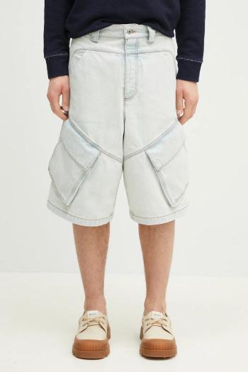 Rifľové krátke nohavice Marcelo Burlon Bleach Dnm Wide Cargo Shorts Light Blue pánske, CMYC003S25DEN0014000