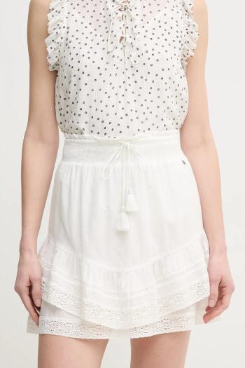 Bavlnená sukňa Pepe Jeans ELENA biela farba, mini, áčkový strih, PL901188