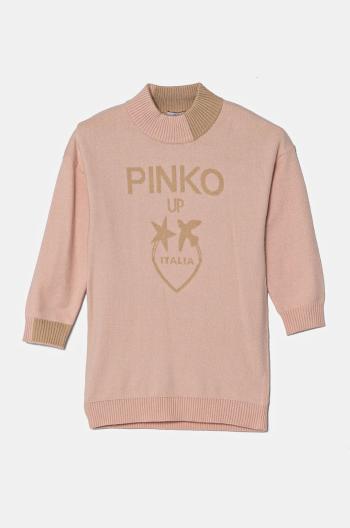 Dievčenské šaty Pinko Up ružová farba, mini, rovný strih, F4PIBGDR109