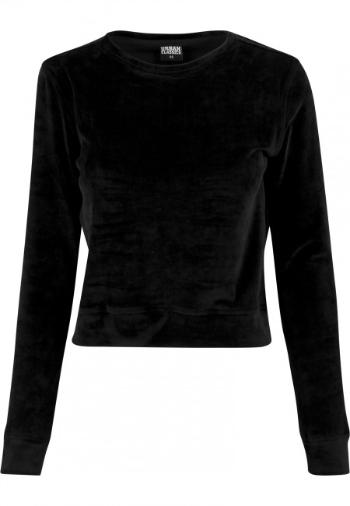 Urban Classics Ladies Short Velvet Crew black - XS