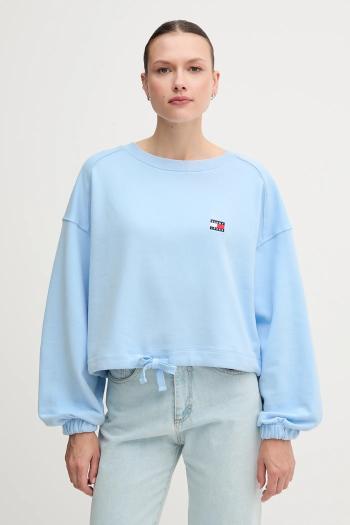 Bavlnená mikina Tommy Jeans jednofarebná, DW0DW21344