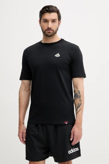 Bavlnené tričko adidas Mini Pizza Graphic Tee pánske, čierna farba, s nášivkou, JM6483