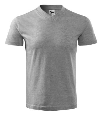 MALFINI Tričko V-neck - Tmavošedý melír | XXL