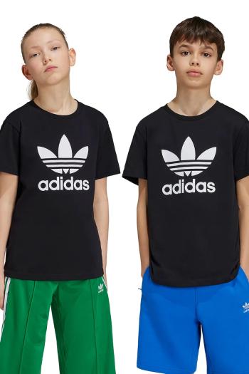 Detské tričko adidas Originals TREFOIL TEE čierna farba, s potlačou, IY7421