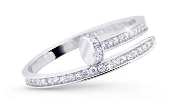 Cutie Jewellery Nádherný prsteň z bieleho zlata so zirkónmi Z5020-10-X-2 55 mm