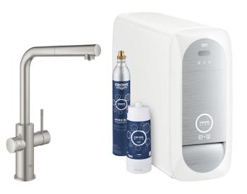 Drezová batéria GROHE Blue Home s vyťahovacou sprškou supersteel 31539DC0