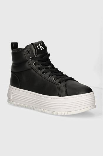 Tenisky Calvin Klein Jeans BOLD PLATF MID OH MG LTH čierna farba, YW0YW01583