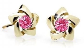 Cutie Jewellery Zlaté detské náušnice C2201-30-X-1 fuchsiová