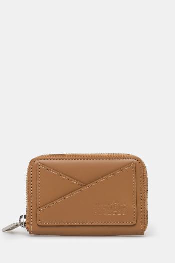 Kožená peňaženka MM6 Maison Margiela dámska, hnedá farba, SA6UI0016.P7183