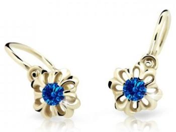 Cutie Jewellery Nežné detské náušnice zo žltého zlata C2208-10-X-1 modrá