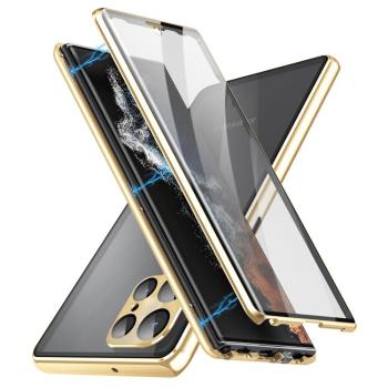 Magnetický kryt 360 pre Samsung Galaxy S25 Ultra 5G zlatý