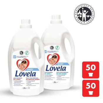 Lovela 2x Baby tekutý prací prípravok na bielu a farebnú bielizeň 4,5 l 50 PD,2x LOVELA Baby tekutý prací prípravok na bielu a farebnú bielizeň 4,5 l 