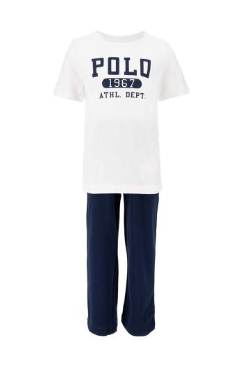 Detské bavlnené pyžamo Polo Ralph Lauren tmavomodrá farba, s potlačou, 8P0148