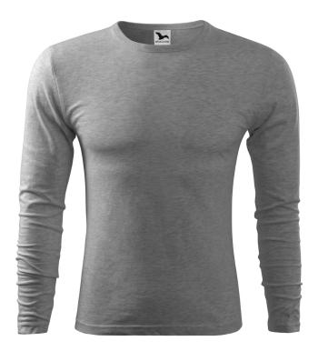 MALFINI Pánske tričko s dlhým rukávom Fit-T Long Sleeve - Tmavošedý melír | XXL