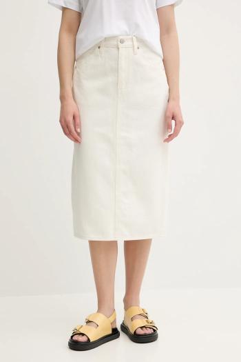 Rifľová sukňa Levi's HR BACK SLIT SKIRT midi, puzdrová, 001VH
