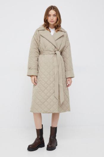 Bunda Tommy Hilfiger dámska, béžová farba, prechodná, oversize