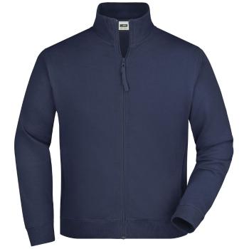 James & Nicholson Pánska mikina na zips bez kapucne JN058 - Tmavomodrá | XXXL