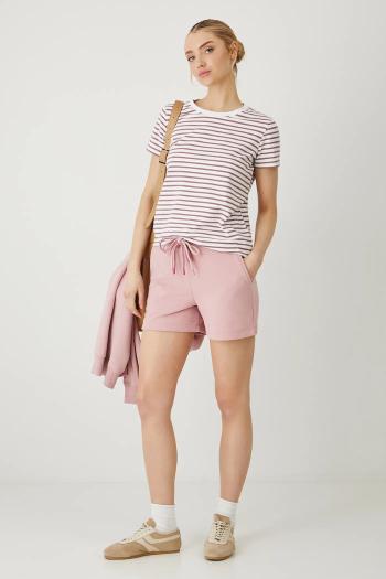 Teplákové šortky Medicine ružová farba, medium waist