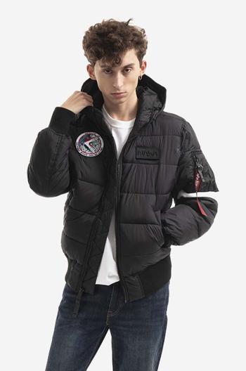 Bunda Alpha Industries Hooded Puffer Fd Nasa 198121 03 pánska, čierna farba, zimná