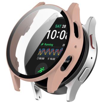 PC FULL COVER Plastový kryt so sklom pre Samsung Galaxy Watch 7 44mm ružový