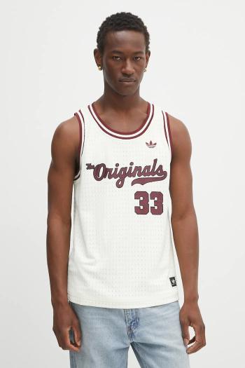 Tričko bez rukávov adidas Originals OG Jersey béžová farba, JM9953