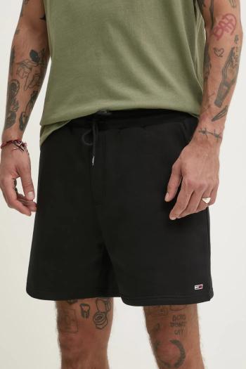 Šortky Tommy Jeans pánske, čierna farba, DM0DM21931