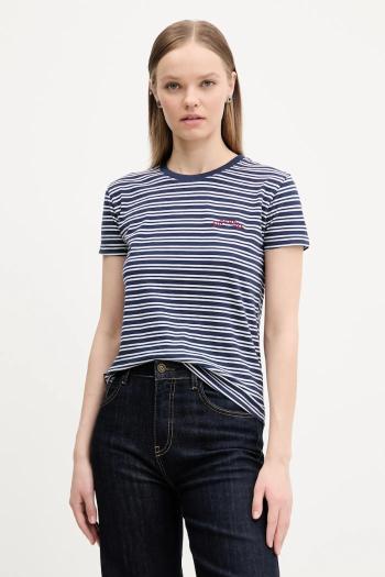 Bavlnené tričko Superdry dámske, tmavomodrá farba, W1011640A-2JL