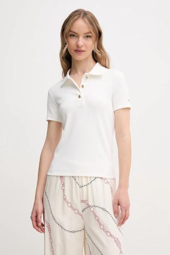 Polo tričko Tommy Hilfiger dámske, biela farba, WW0WW45436
