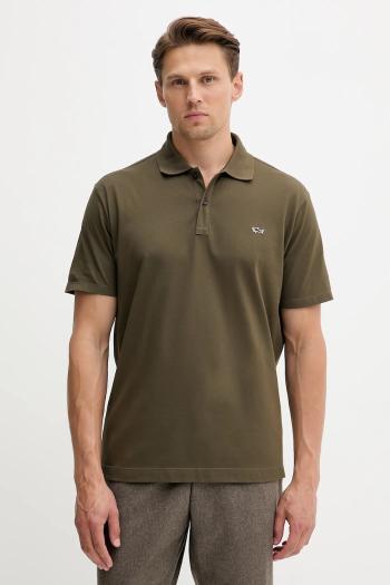 Bavlnené polo tričko Paul&Shark Knitwear zelená farba, jednofarebné, 99311000