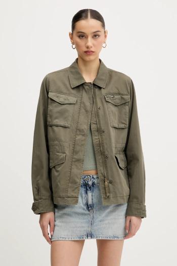 Bavlnená bunda Superdry zelená farba, prechodná, W5011862A-8TQ