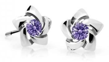 Cutie Jewellery Detské náušnice z bieleho zlata C2201-30-X-2 fialová