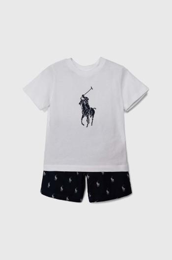 Detské bavlnené pyžamo Polo Ralph Lauren tmavomodrá farba, vzorované