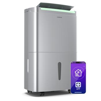 Klarstein DryFy Connect 40 odvlhčovač vzduchu, 40 l / deň, 30-45 m², ovládanie pomocou aplikácie, mobilný, nádrž na vodu