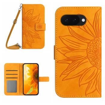ART SUNFLOWER Peňaženkový obal so šnúrkou pre Google Pixel 9a žltý