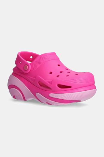 Šľapky Crocs Bubble Crush Clog dámske, ružová farba, na platforme, 210061