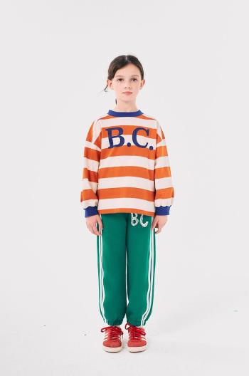 Detské bavlnené tepláky Bobo Choses zelená farba, 224AC082