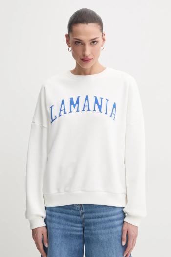 Mikina La Mania dámska, biela farba, s nášivkou, URBAN