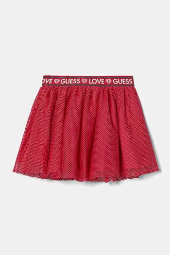 Dievčenská sukňa Guess ružová farba, mini, áčkový strih, K5RD05 KACZ0