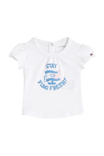 Tričko pre bábätko Tommy Hilfiger biela farba, KN0KN02025