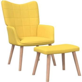 Relaxačná stolička s podnožkou horčicová textil, 327937