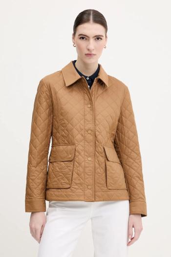 Bunda Tommy Hilfiger hnedá farba, prechodná, WW0WW45641