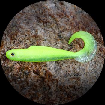 Redbass gumová nástraha twister kixter signal yellow g uv - 12,5 cm 14 g