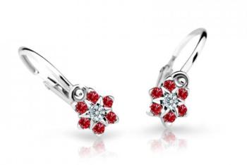 Cutie Jewellery Pôvabné detské náušnice z bieleho zlata C2152-10-X-2 červená