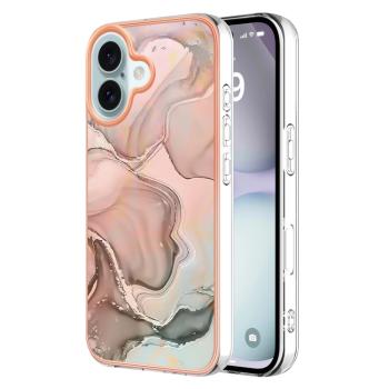 IMD MARBLE Ochranný kryt pre Apple iPhone 16 ROSE GOLD