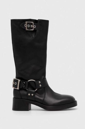 Kožené čižmy Steve Madden Beau dámske, čierna farba, na podpätku, SM11003069
