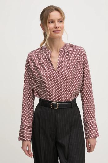 Blúzka Tommy Hilfiger dámska, bordová farba, vzorovaná, WW0WW44999