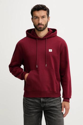 Mikina Calvin Klein Jeans čierna farba, s kapucňou, jednofarebná, LV04RC274G