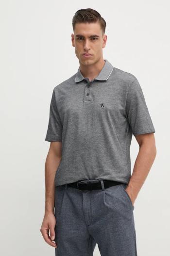 Bavlnené polo tričko Armani Exchange šedá farba, melanžové, 6DZFJP ZJM5Z