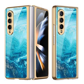 GKK GLASS Ochranný kryt Samsung Galaxy Z Fold4 5G BLUE MARBLE